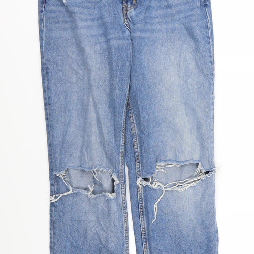 H&M Womens Blue  Denim Straight Jeans Size 8 L30 in