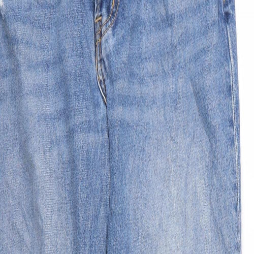H&M Womens Blue  Denim Straight Jeans Size 8 L30 in