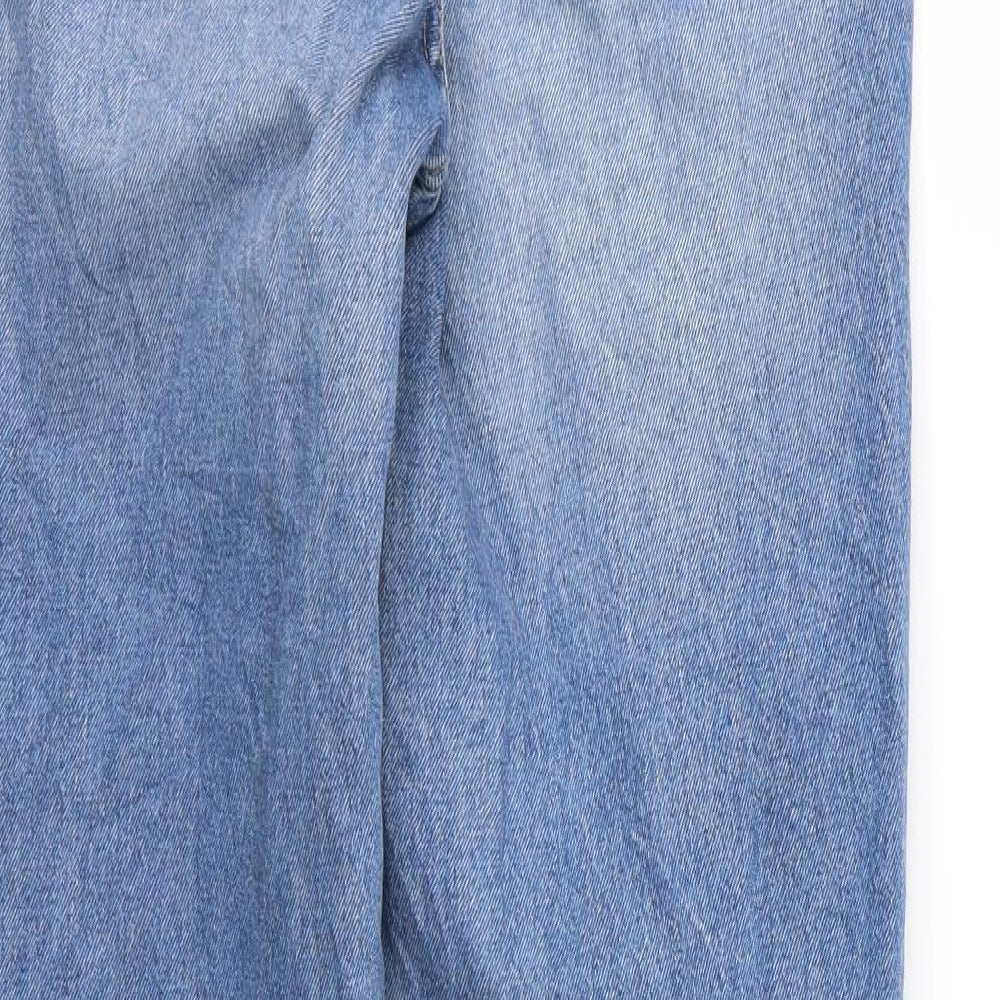 H&M Womens Blue  Denim Straight Jeans Size 8 L30 in