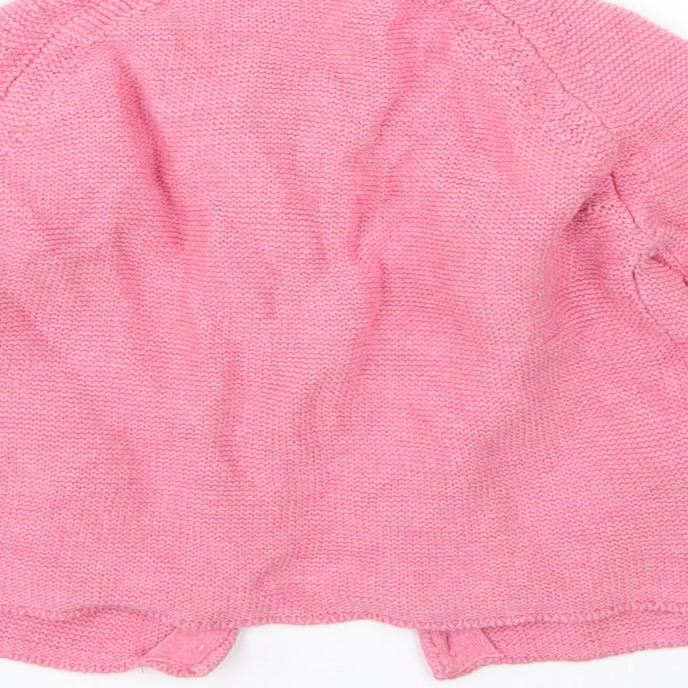 NEXT Girls Pink  Knit Cardigan Jumper Size 4-5 Years  - Rainbow