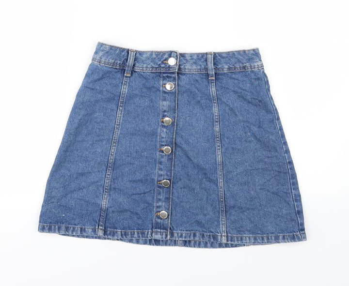 Divided by H&M Womens Blue Denim A-Line Skirt Size 8