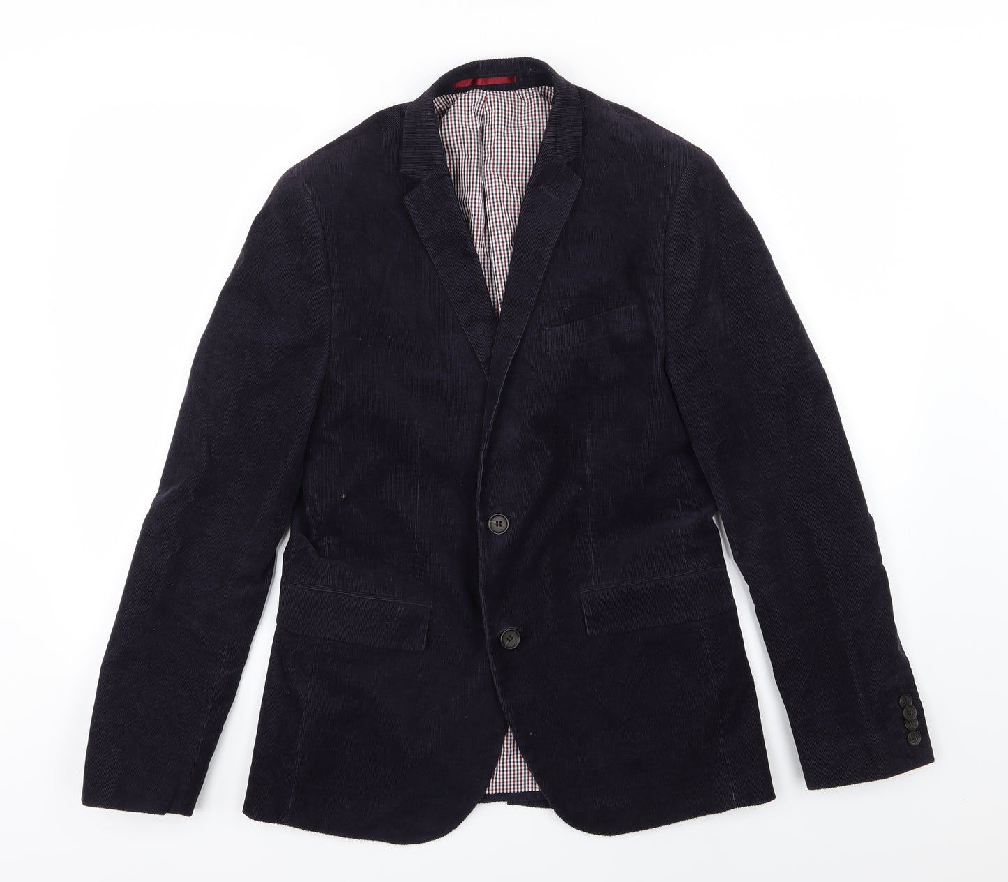 H&M Mens Blue  Corduroy Jacket Suit Jacket Size 36