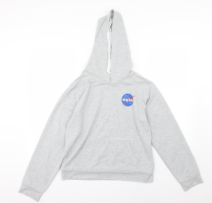 SheIn Womens Grey Jersey Pullover Hoodie Size M - NASA