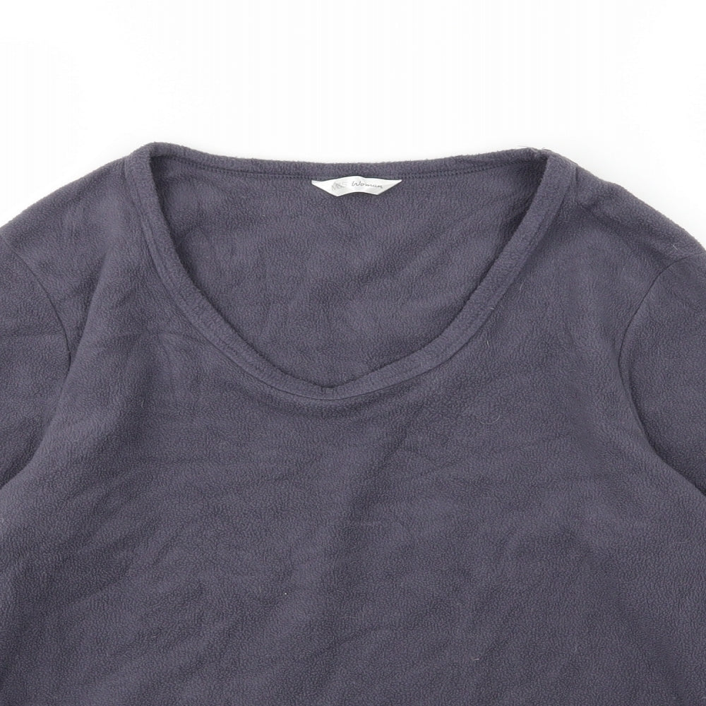 Marks and Spencer Womens Grey  Fleece Basic T-Shirt Size 14