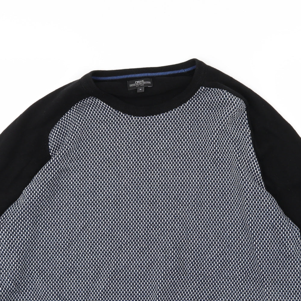 NEXT Mens Black  Knit Pullover Jumper Size XL