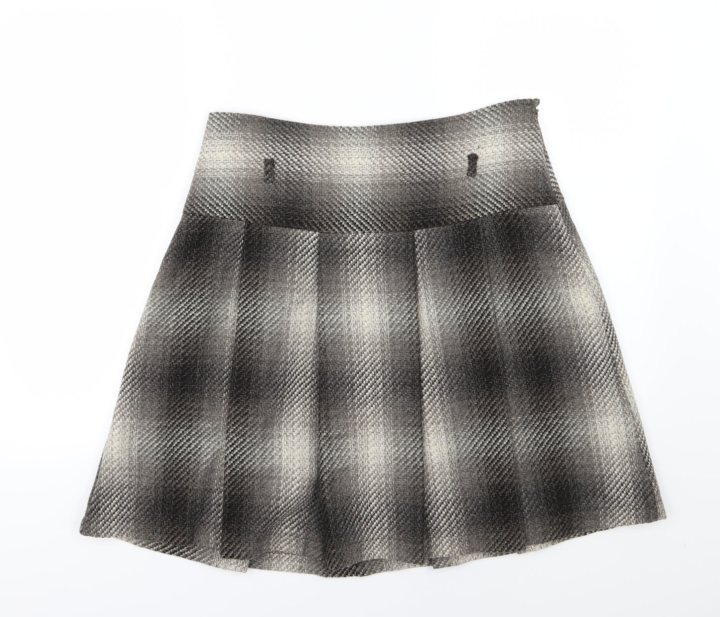 Papaya Womens Brown Striped  Pleated Skirt Size 14