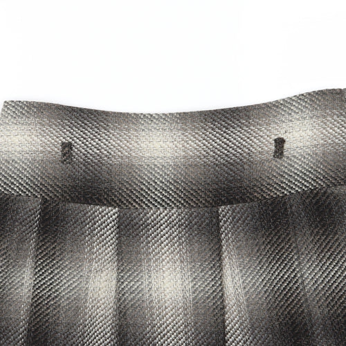 Papaya Womens Brown Striped  Pleated Skirt Size 14