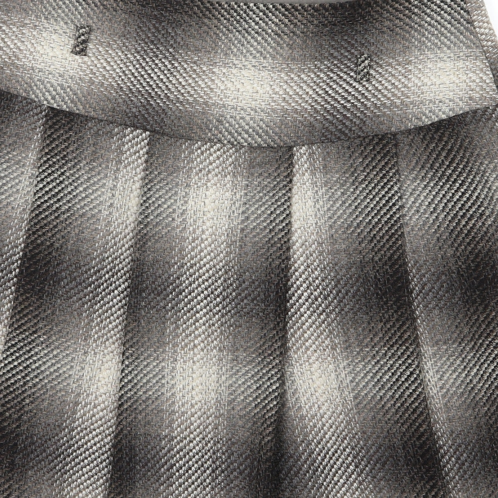 Papaya Womens Brown Striped  Pleated Skirt Size 14