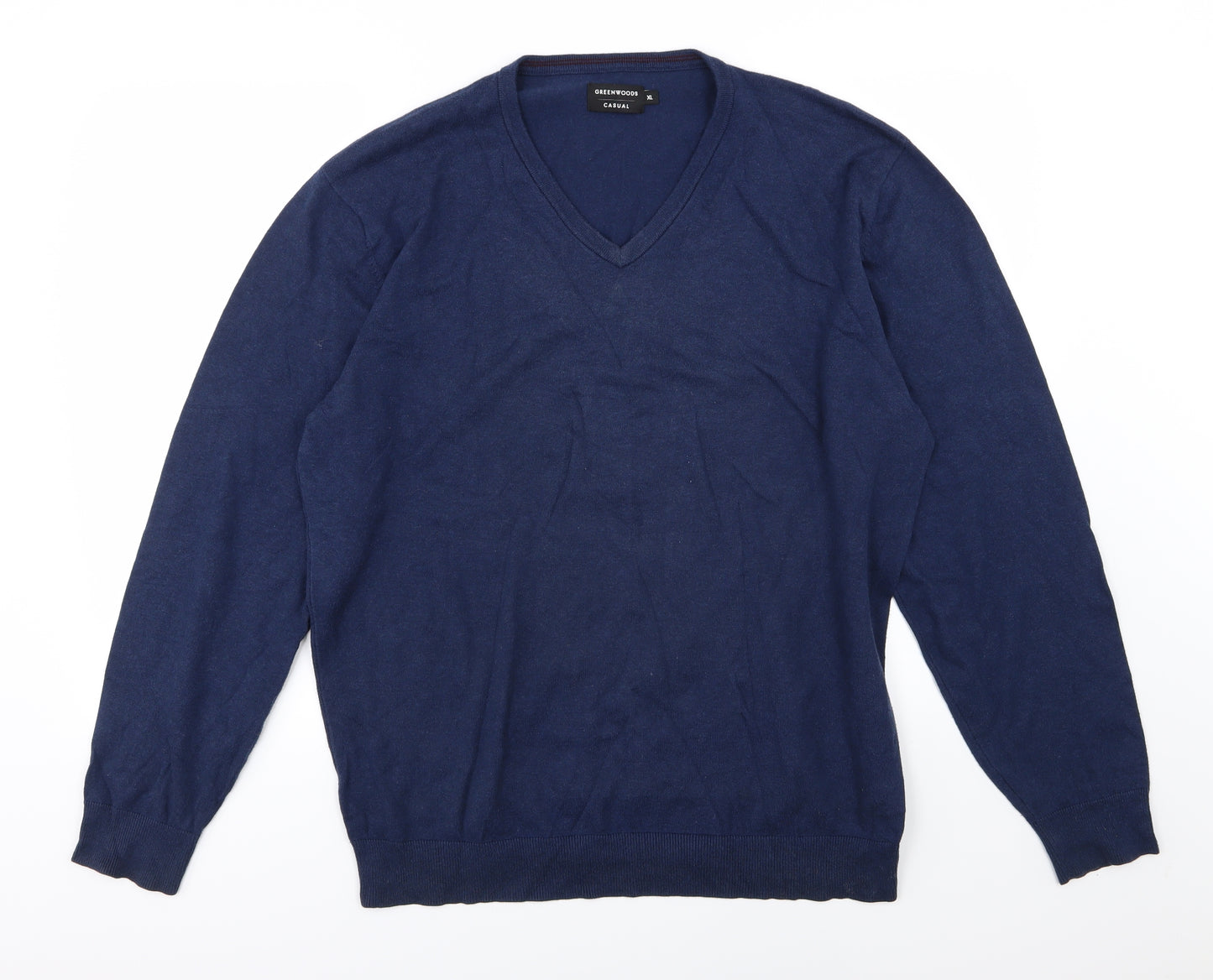 Greenwoods Mens Blue  Knit Pullover Jumper Size XL