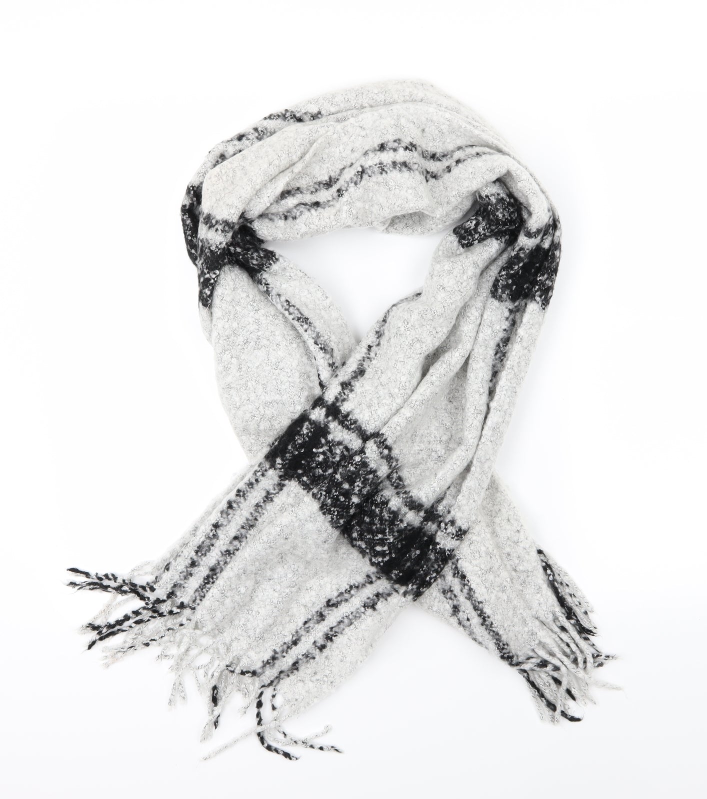 River Island Womens Grey Striped Knit  Scarf