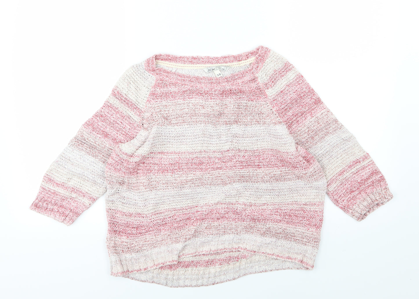 Fat Face Womens Pink Striped Knit Pullover Jumper Size S