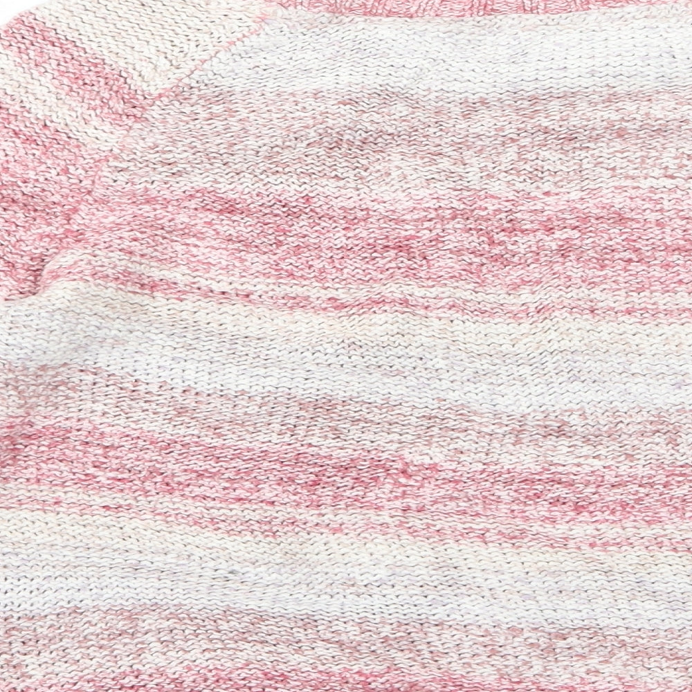 Fat Face Womens Pink Striped Knit Pullover Jumper Size S