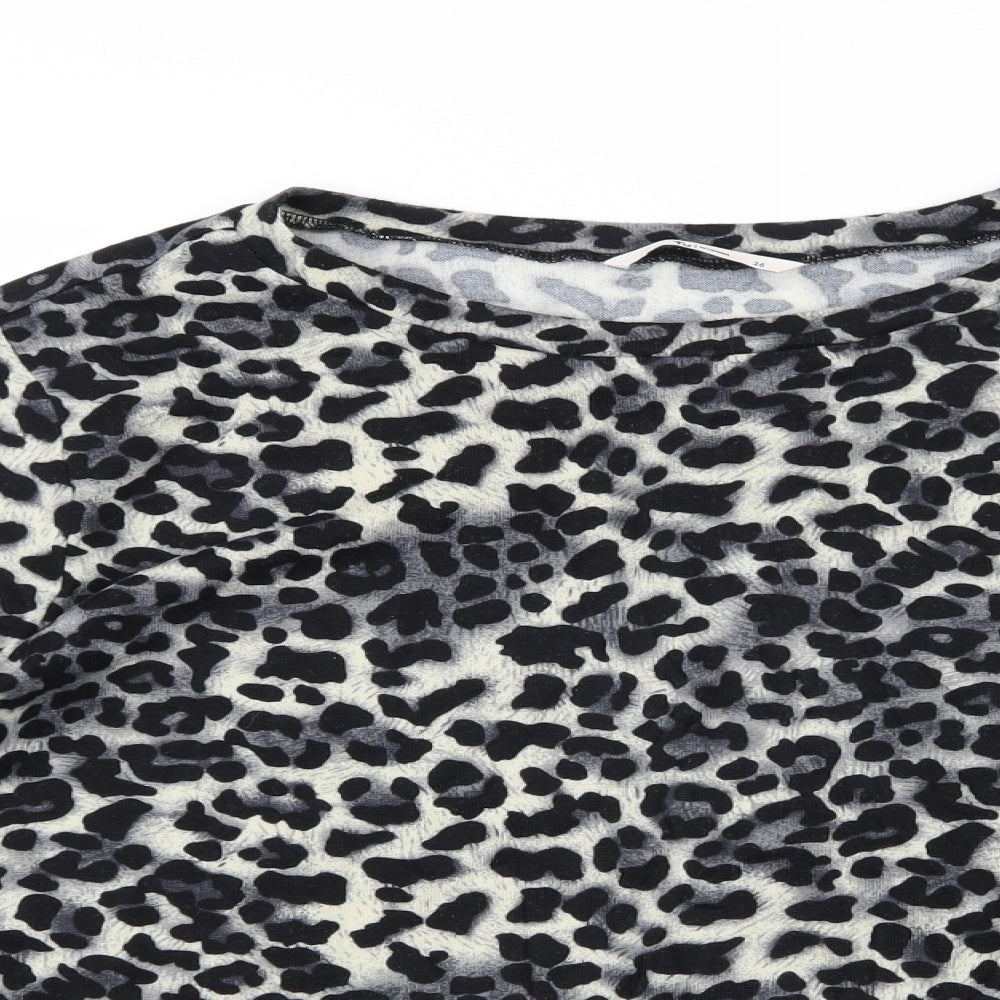 TU Womens Grey Animal Print Knit Pullover Jumper Size 26
