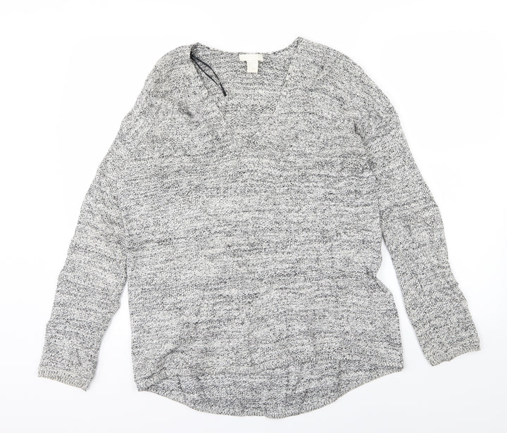 H&M Womens Grey Knit Pullover Jumper Size S