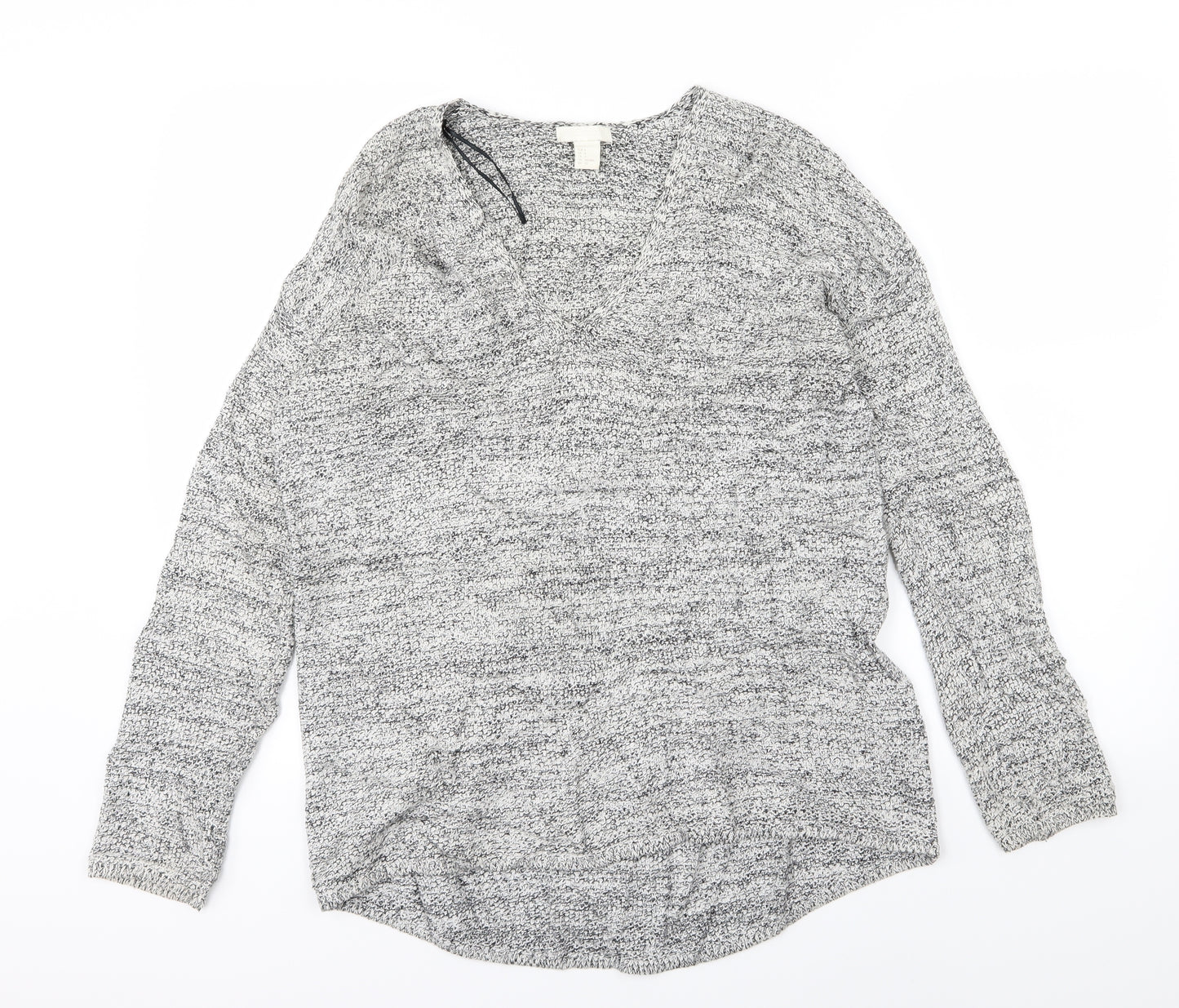 H&M Womens Grey  Knit Pullover Jumper Size S