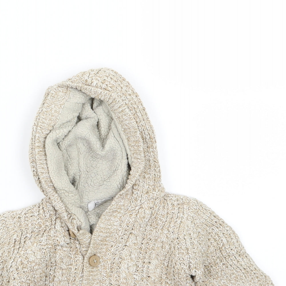 F&F Baby Brown  Knit Cardigan Jumper Size 6-9 Months