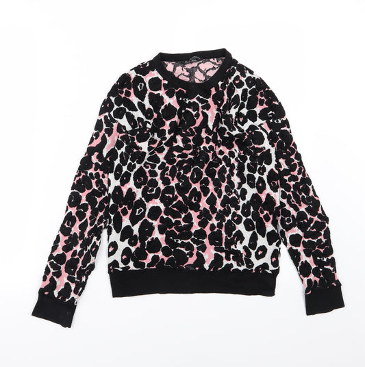 Candy Couture Girls Multicoloured Animal Print Knit Pullover Jumper Size 12-13 Years