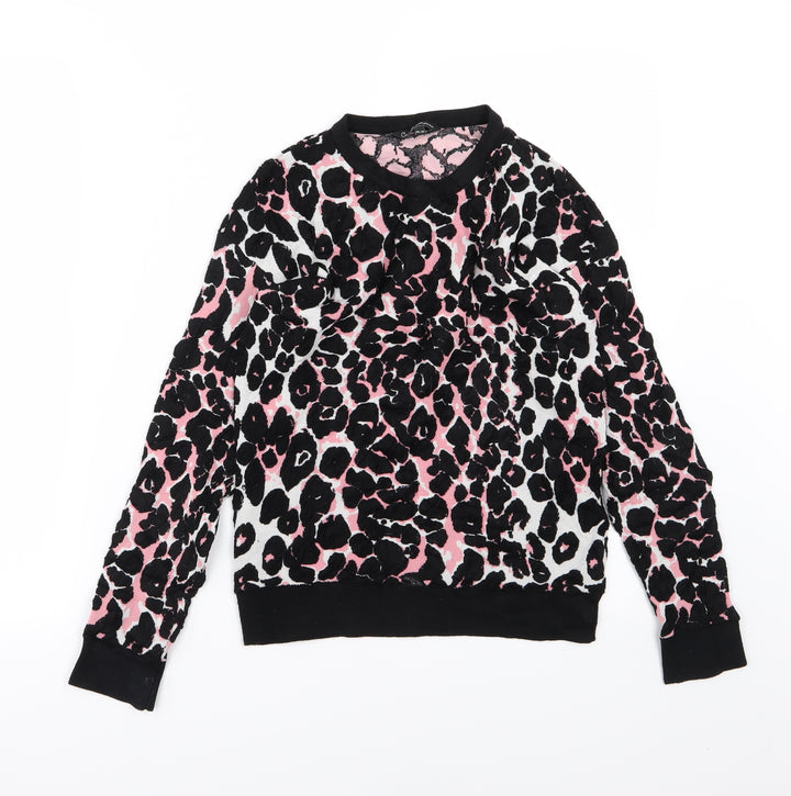 Candy Couture Girls Multicoloured Animal Print Knit Pullover Jumper Size 12-13 Years