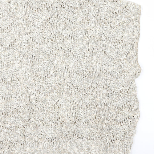 Marks and Spencer Womens Beige  Knit Pullover Jumper Size 14