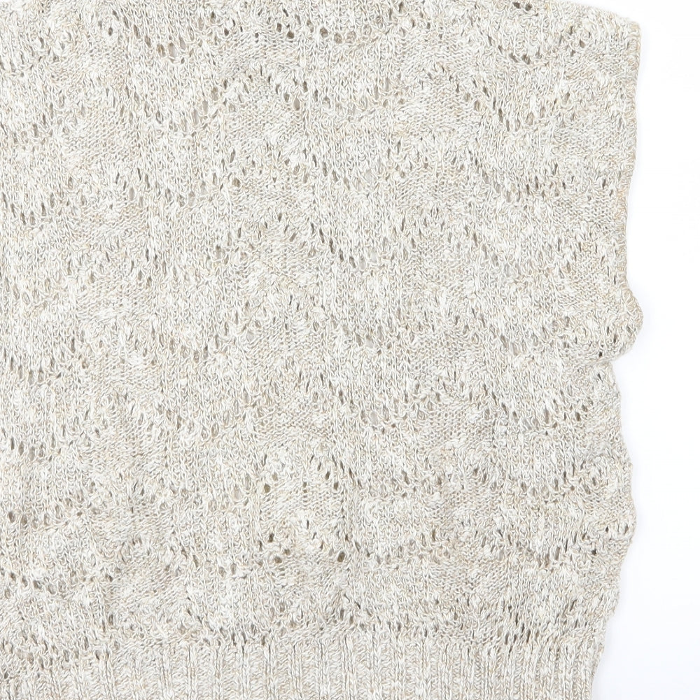 Marks and Spencer Womens Beige  Knit Pullover Jumper Size 14