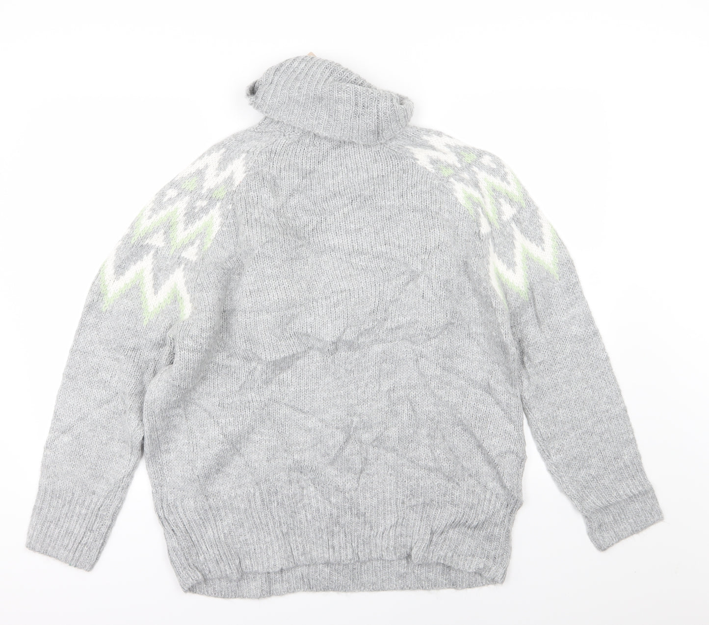 TU Womens Grey Geometric Knit Pullover Jumper Size 14