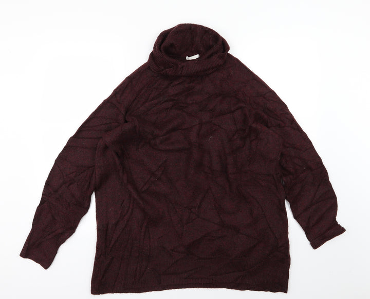 H&M Womens Red Knit Pullover Jumper Size M