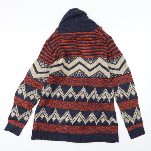 QED London Womens Multicoloured Geometric Knit Cardigan Jumper Size M