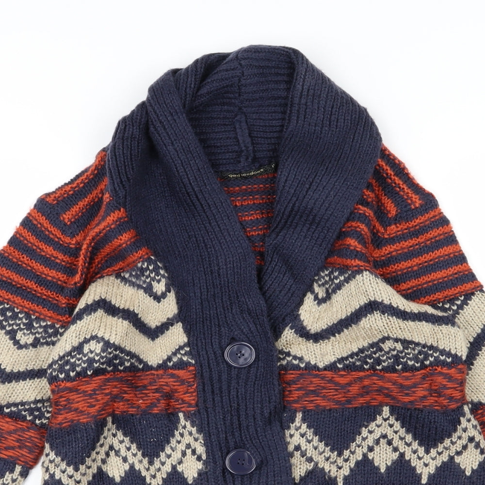 QED London Womens Multicoloured Geometric Knit Cardigan Jumper Size M