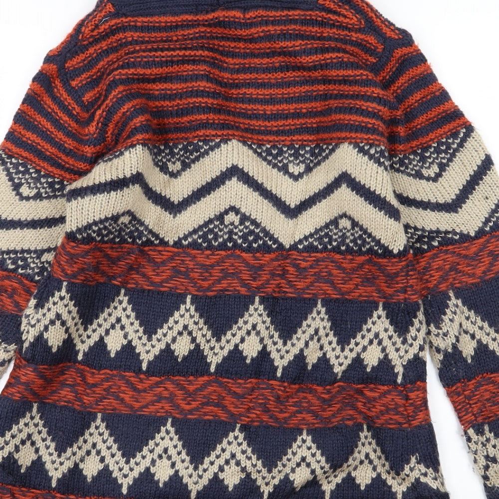 QED London Womens Multicoloured Geometric Knit Cardigan Jumper Size M