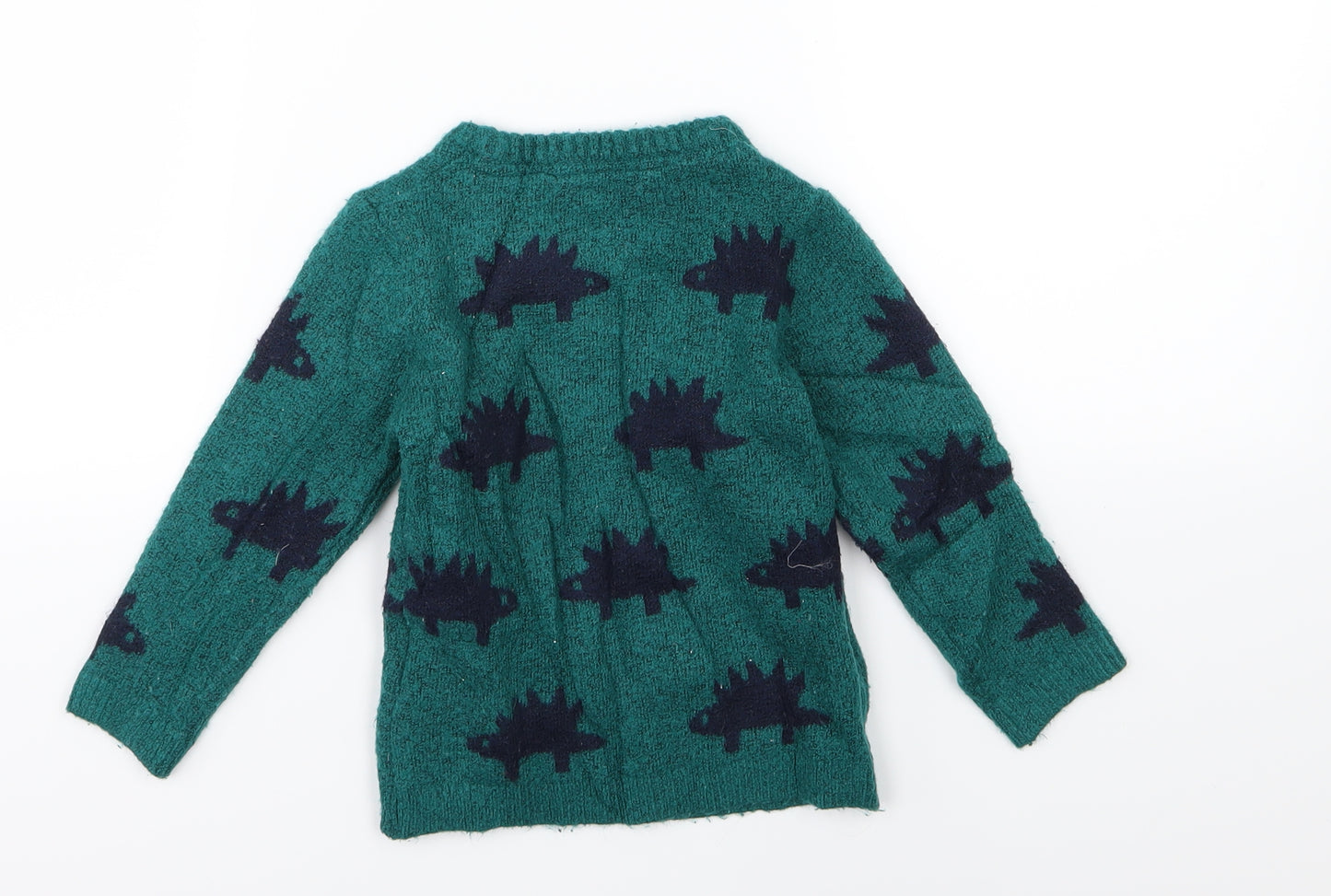 Marks and Spencer Boys Green  Knit Pullover Jumper Size 18-24 Months  - Dinosaurs