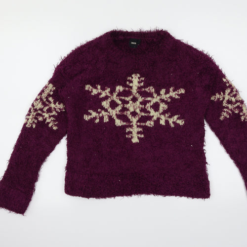 ASOS Womens Purple   Pullover Jumper Size 8  - Snowflake