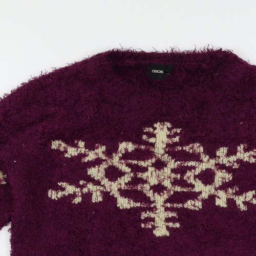ASOS Womens Purple   Pullover Jumper Size 8  - Snowflake
