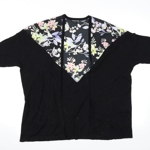 Warehouse Womens Black Floral  Cardigan Jumper Size S