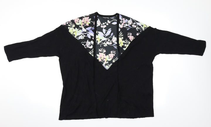 Warehouse Womens Black Floral Cardigan Jumper Size S