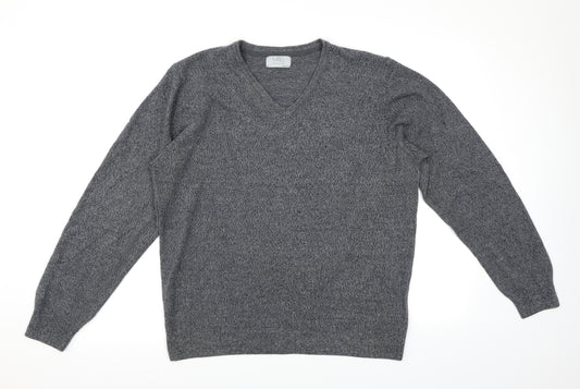 Front view of Marks & Spencer men’s grey jumper, size L