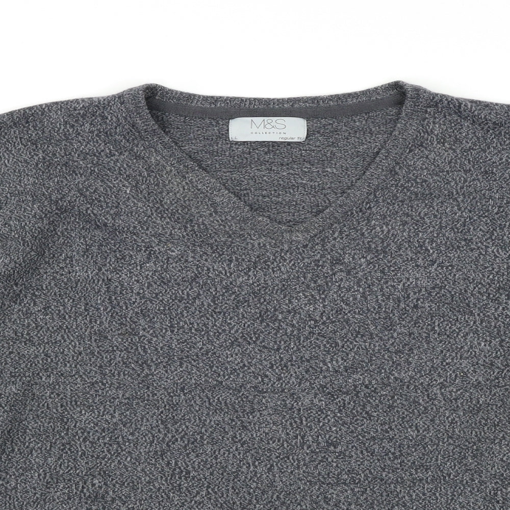 M&S Mens Grey   Pullover Jumper Size L