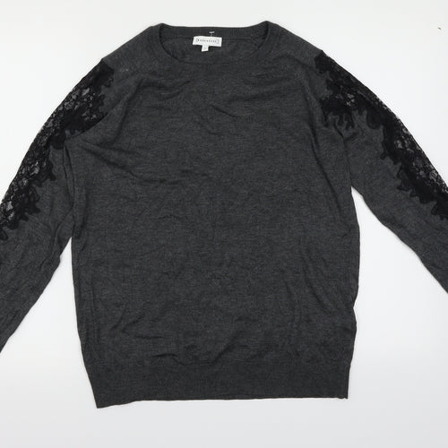 Warehouse Womens Grey   Pullover Jumper Size 12