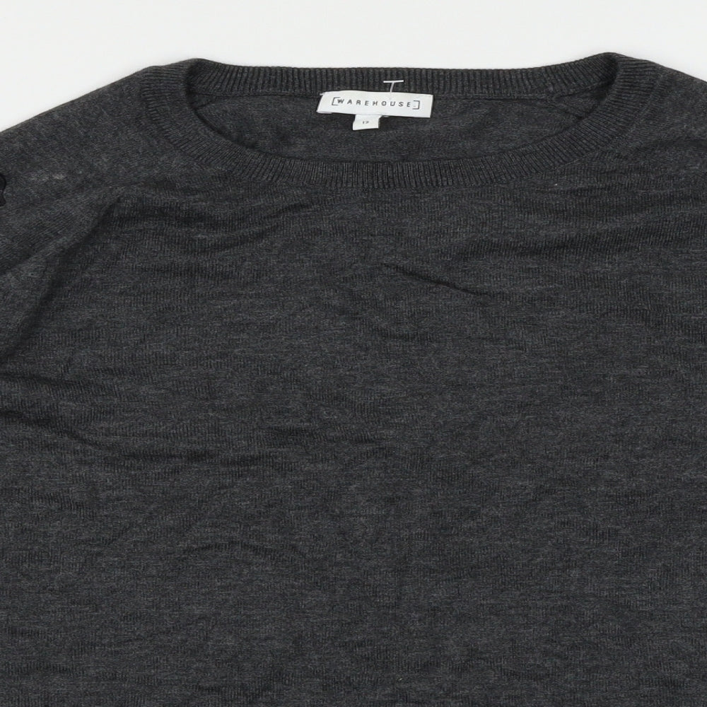 Warehouse Womens Grey   Pullover Jumper Size 12