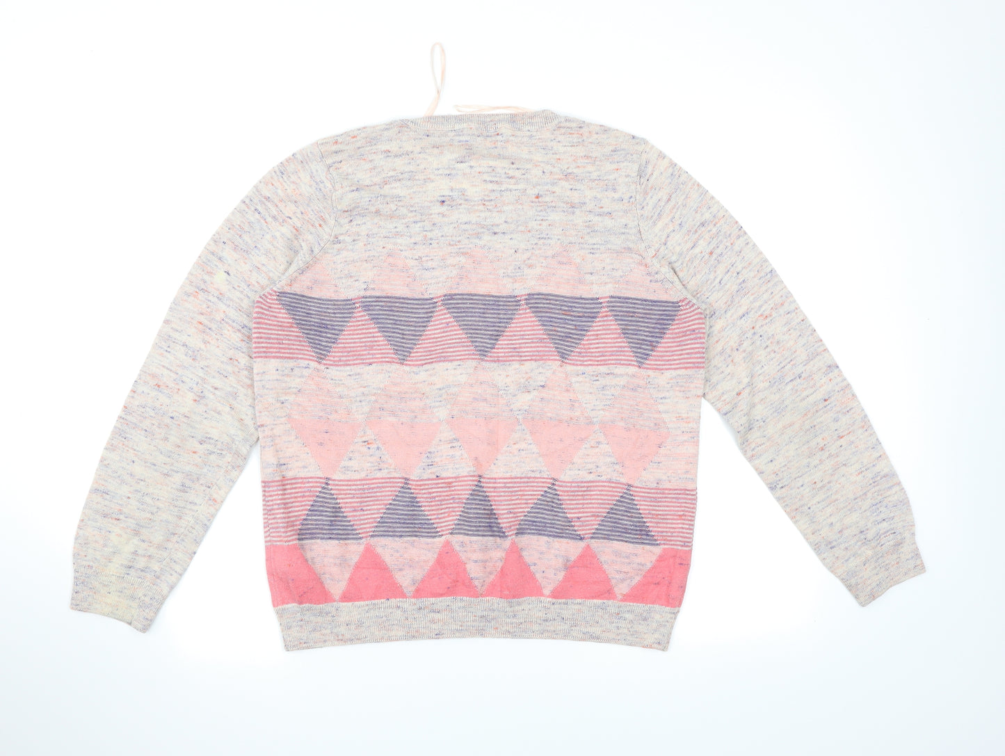 M&S Womens Multicoloured Argyle/Diamond  Pullover Jumper Size 14