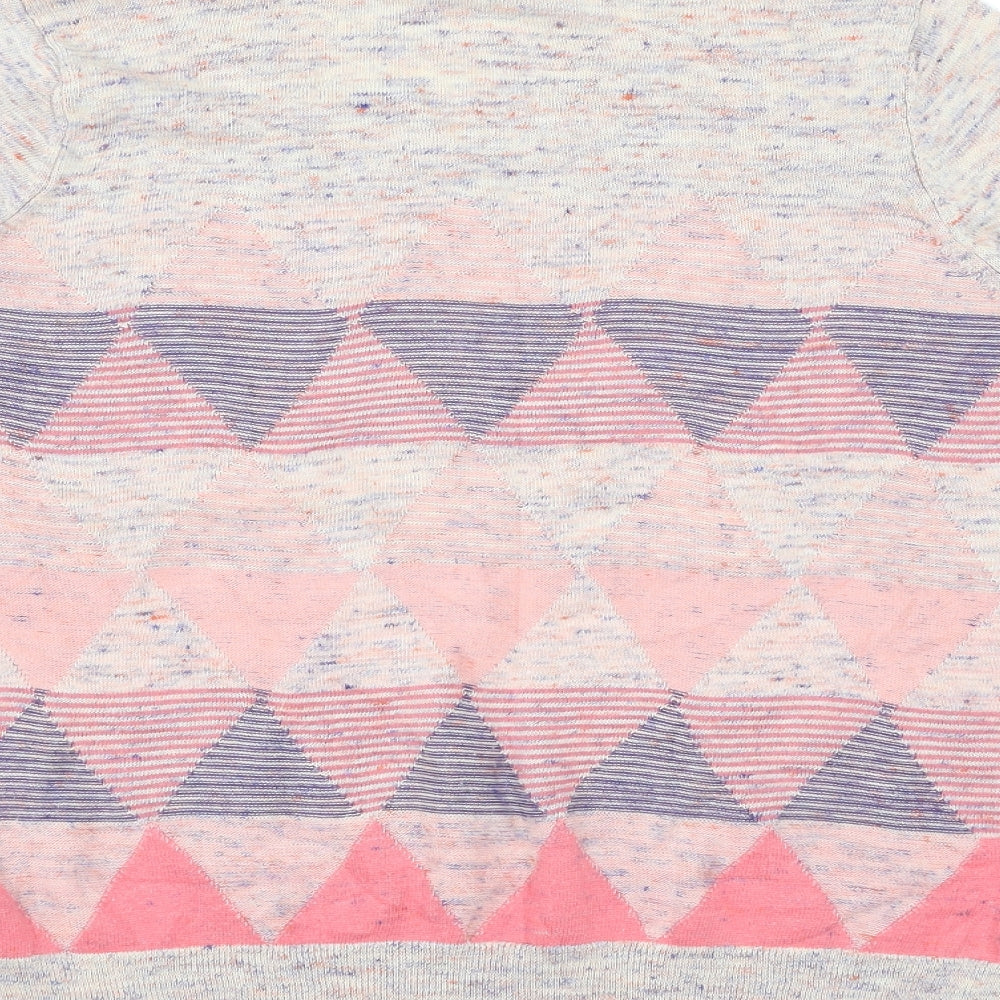 M&S Womens Multicoloured Argyle/Diamond  Pullover Jumper Size 14