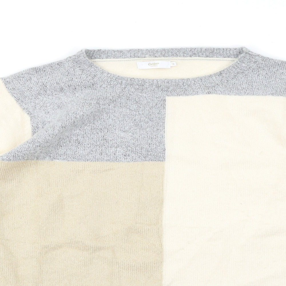 Cotton Traders Womens Multicoloured Check  Pullover Jumper Size 16