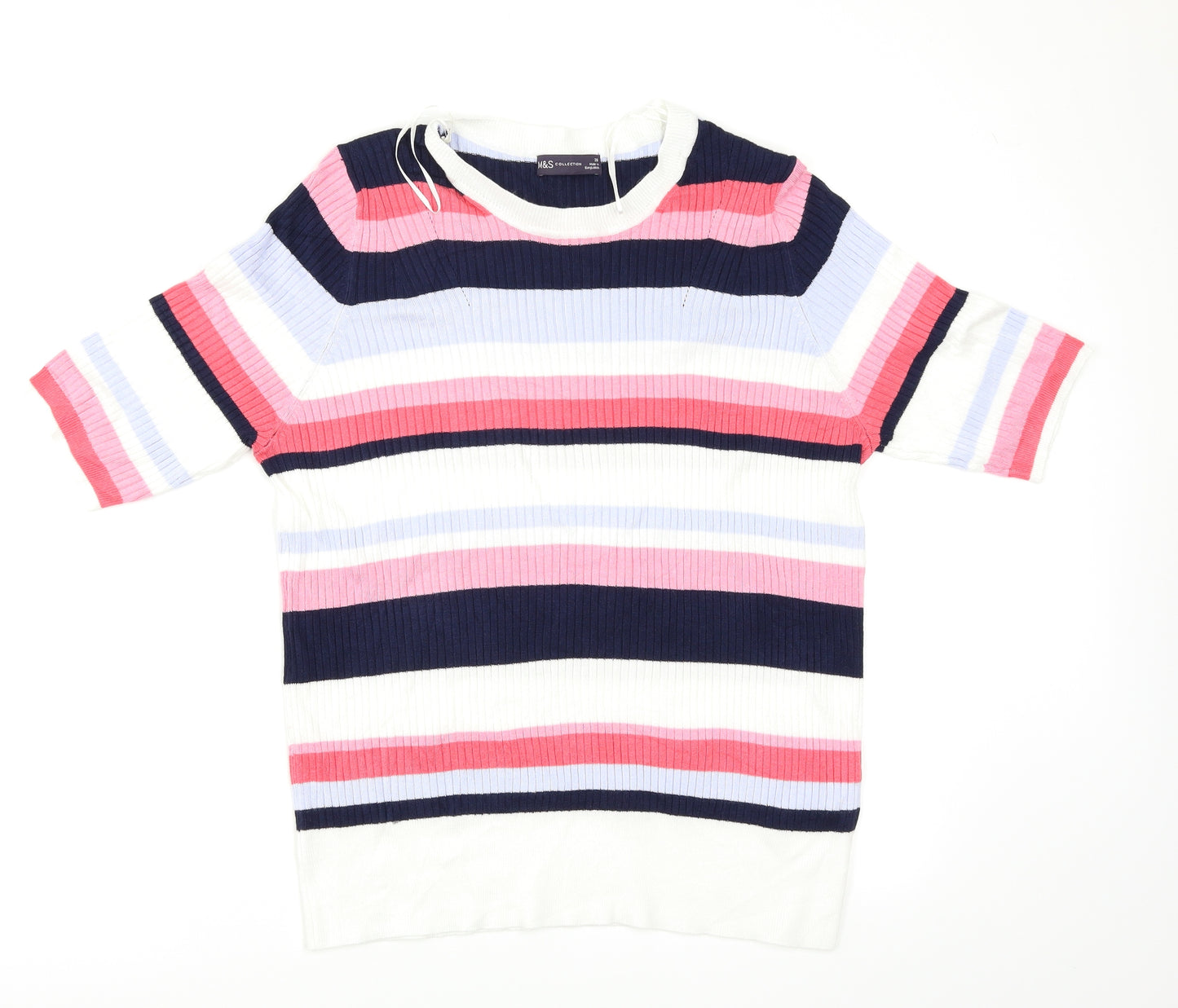 M&S Womens Multicoloured Striped  Pullover Jumper Size 20