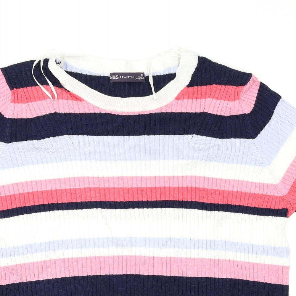 M&S Womens Multicoloured Striped  Pullover Jumper Size 20
