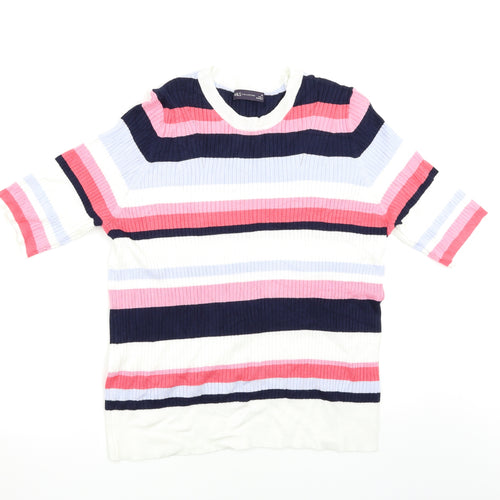 M&S Womens Multicoloured Striped  Pullover Jumper Size 20