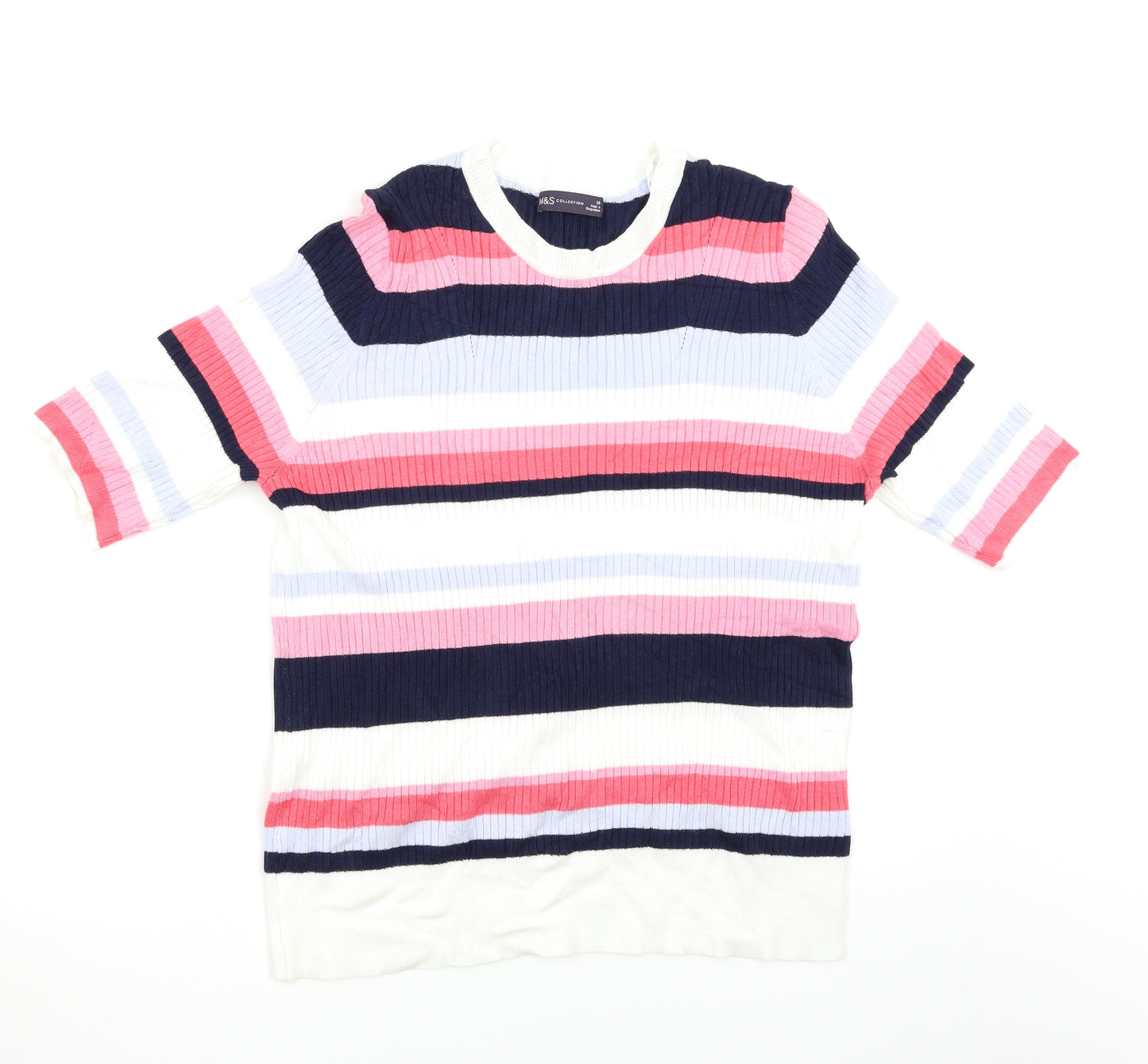 M&S Womens Multicoloured Striped  Pullover Jumper Size 20