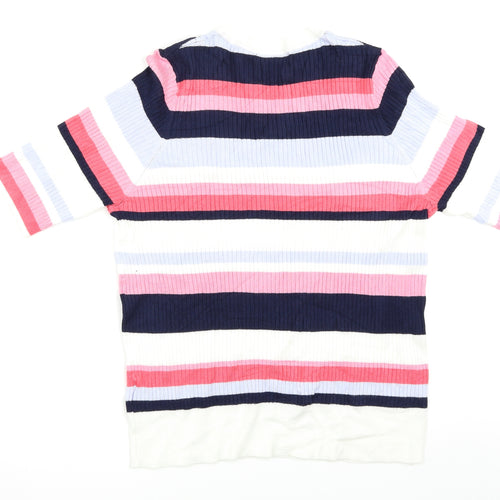 M&S Womens Multicoloured Striped  Pullover Jumper Size 20