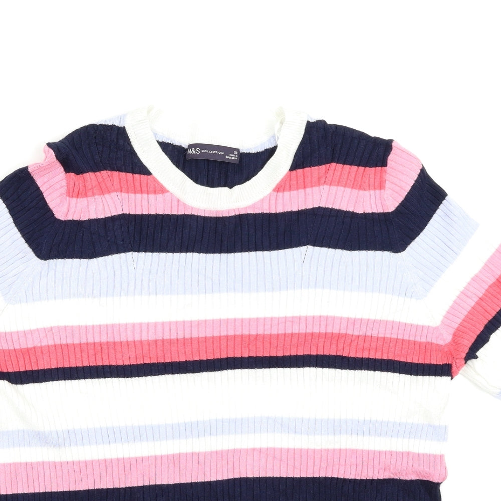 M&S Womens Multicoloured Striped  Pullover Jumper Size 20