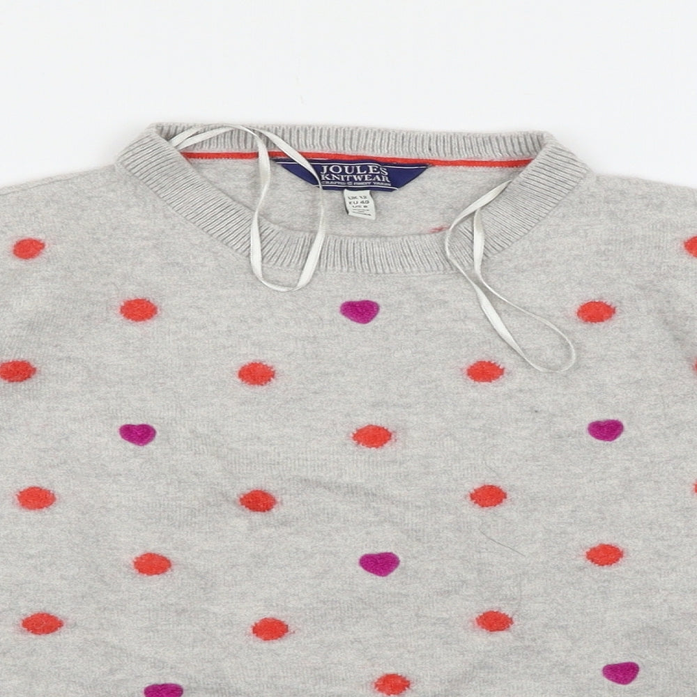 Joules  Womens Grey Polka Dot  Pullover Jumper Size 12  - Hearts
