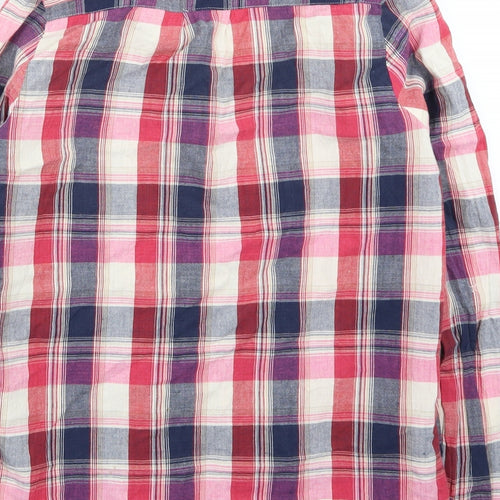 Boohoo Womens Pink Check  Basic Button-Up Size 8