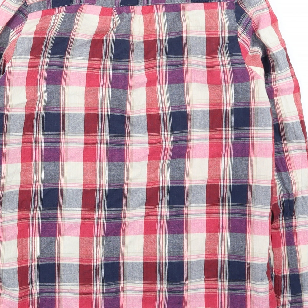 Boohoo Womens Pink Check  Basic Button-Up Size 8